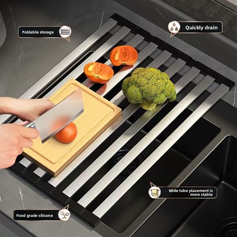 Commercial Kitchen Organiser - 42X32 5cm Stainless Steel Sink Drain