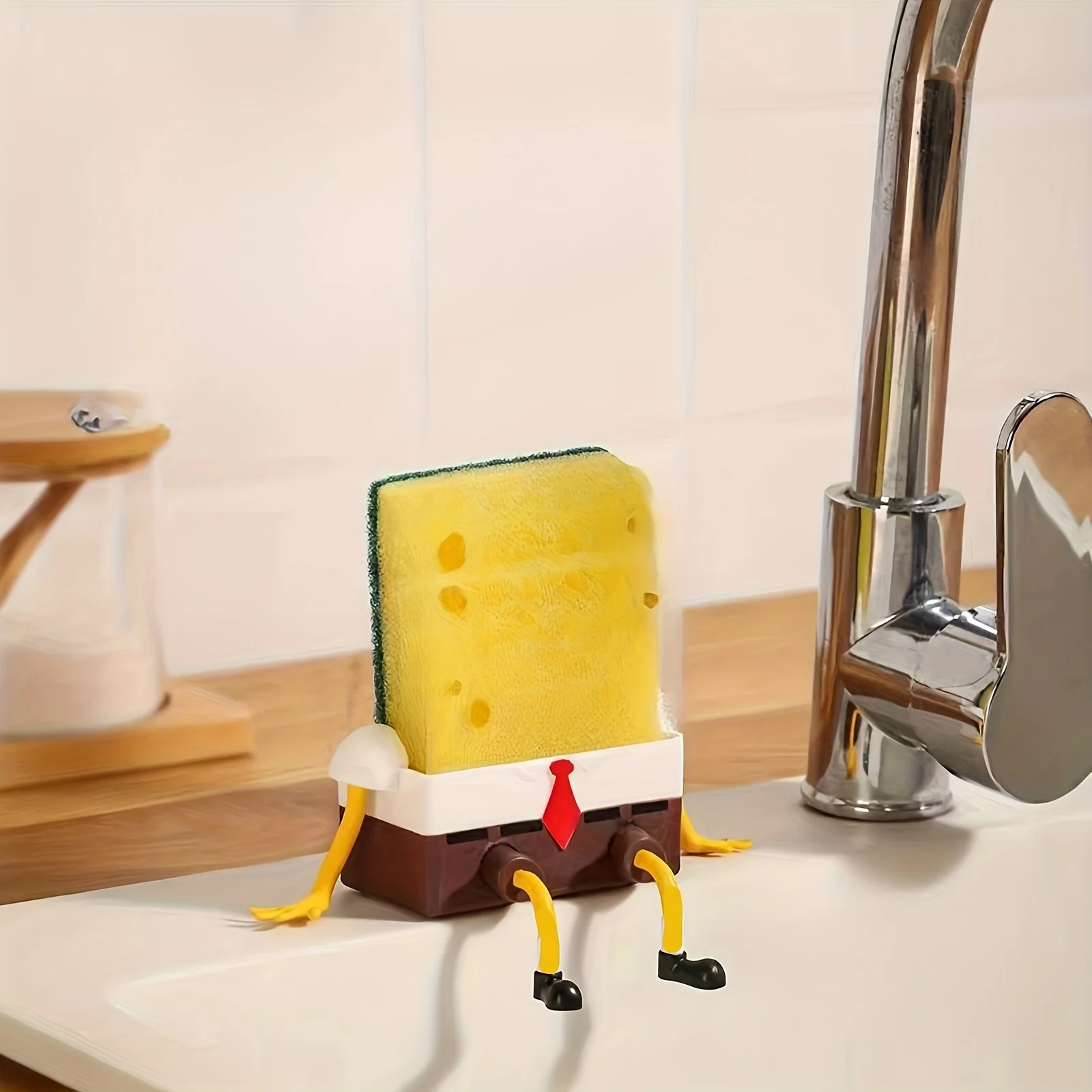Commercial Kitchen Organiser - 1pc Cartoon Sponge Drain Rack -