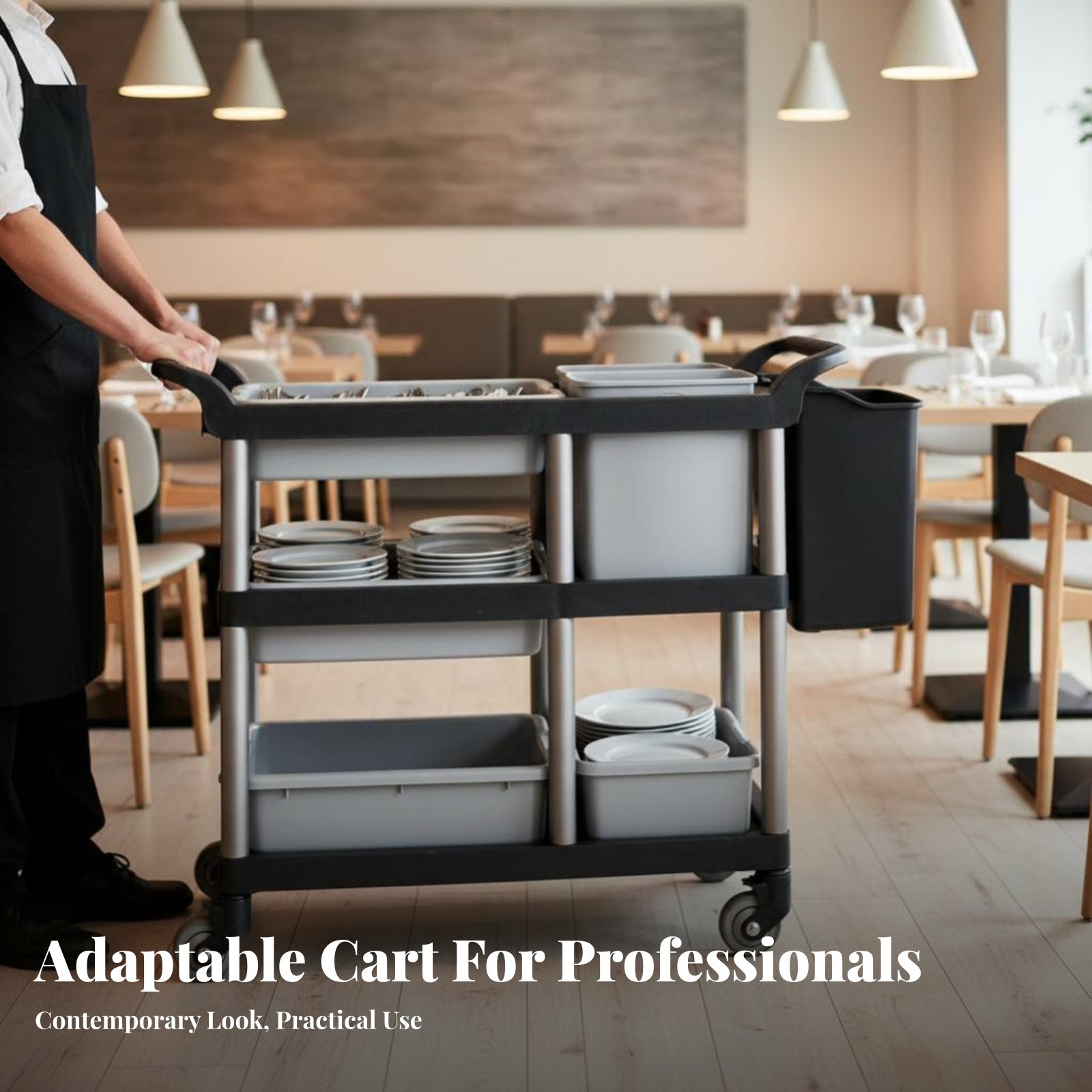 3-Tier Food Trolley Quiet Cast - Commercial Kitchen Utensils ulasan dan harga
