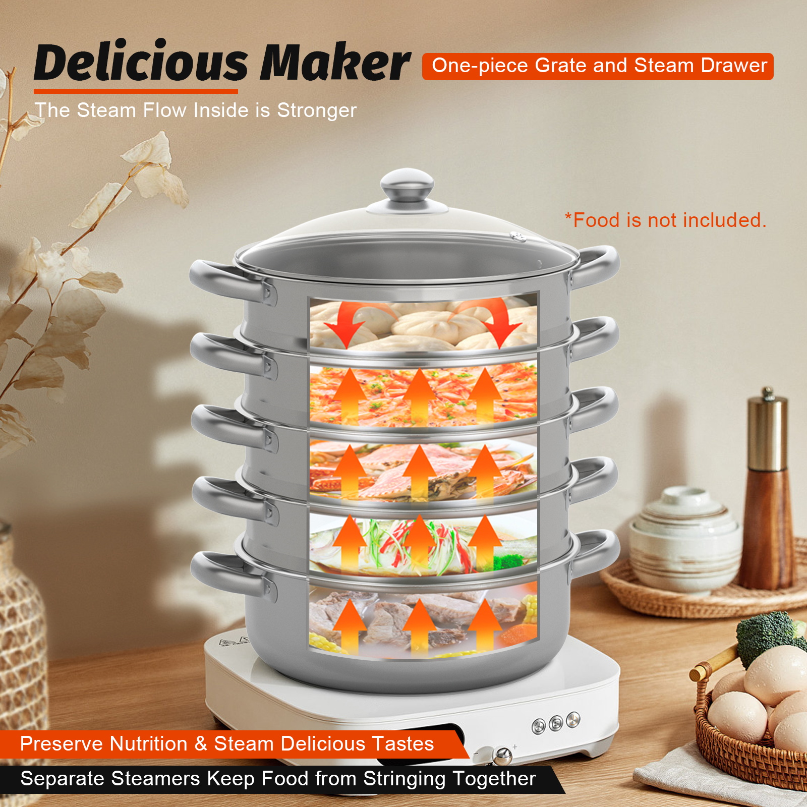 5-Layer Stainless Steel Steame - Commercial Kitchen Boiler ulasan dan harga