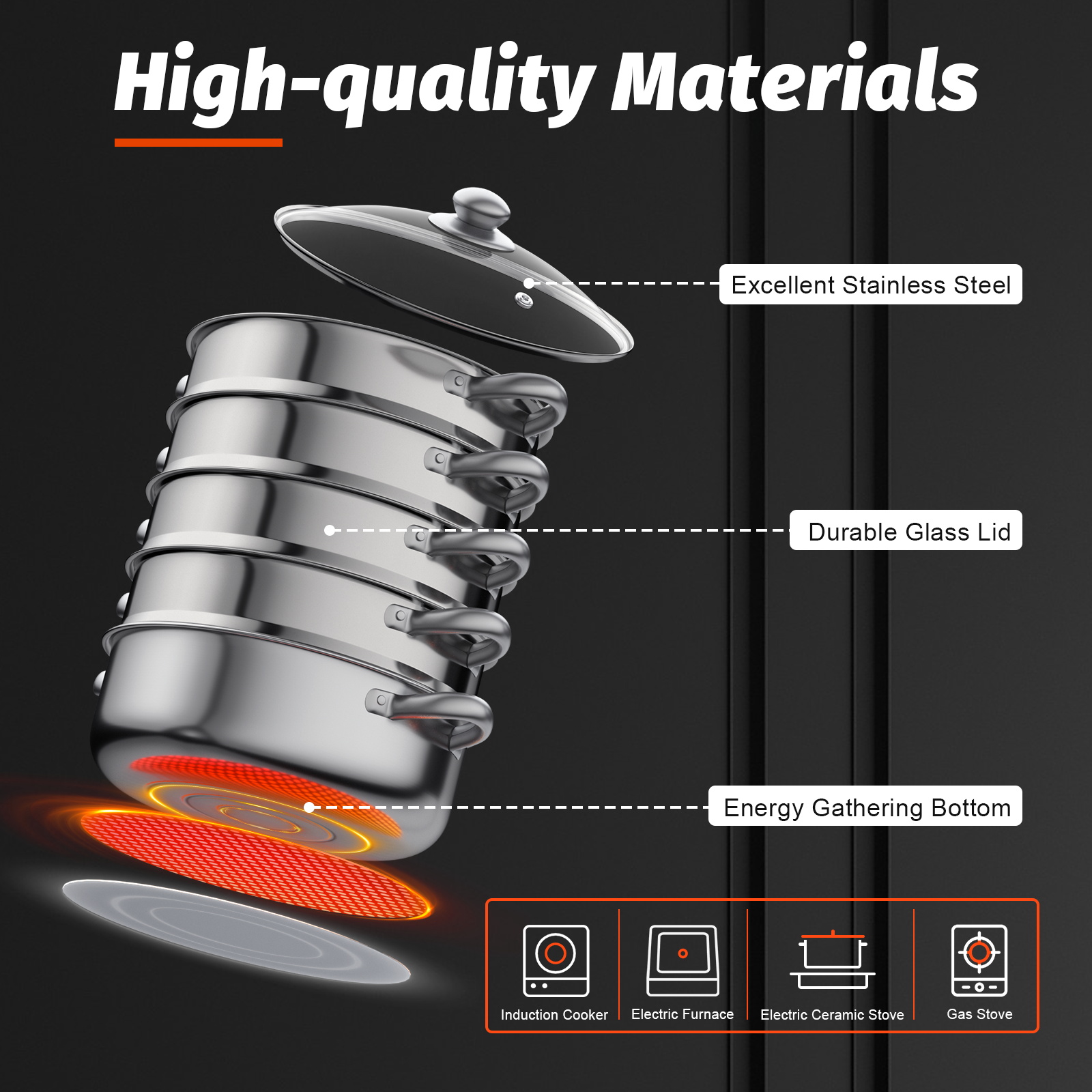 5-Layer Stainless Steel Steame - Commercial Kitchen Boiler ulasan dan harga