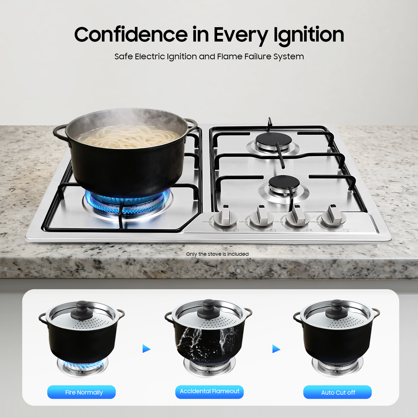 4 Head Eye Stove Gas Stove 58* - Commercial Kitchen Boiler ulasan dan harga