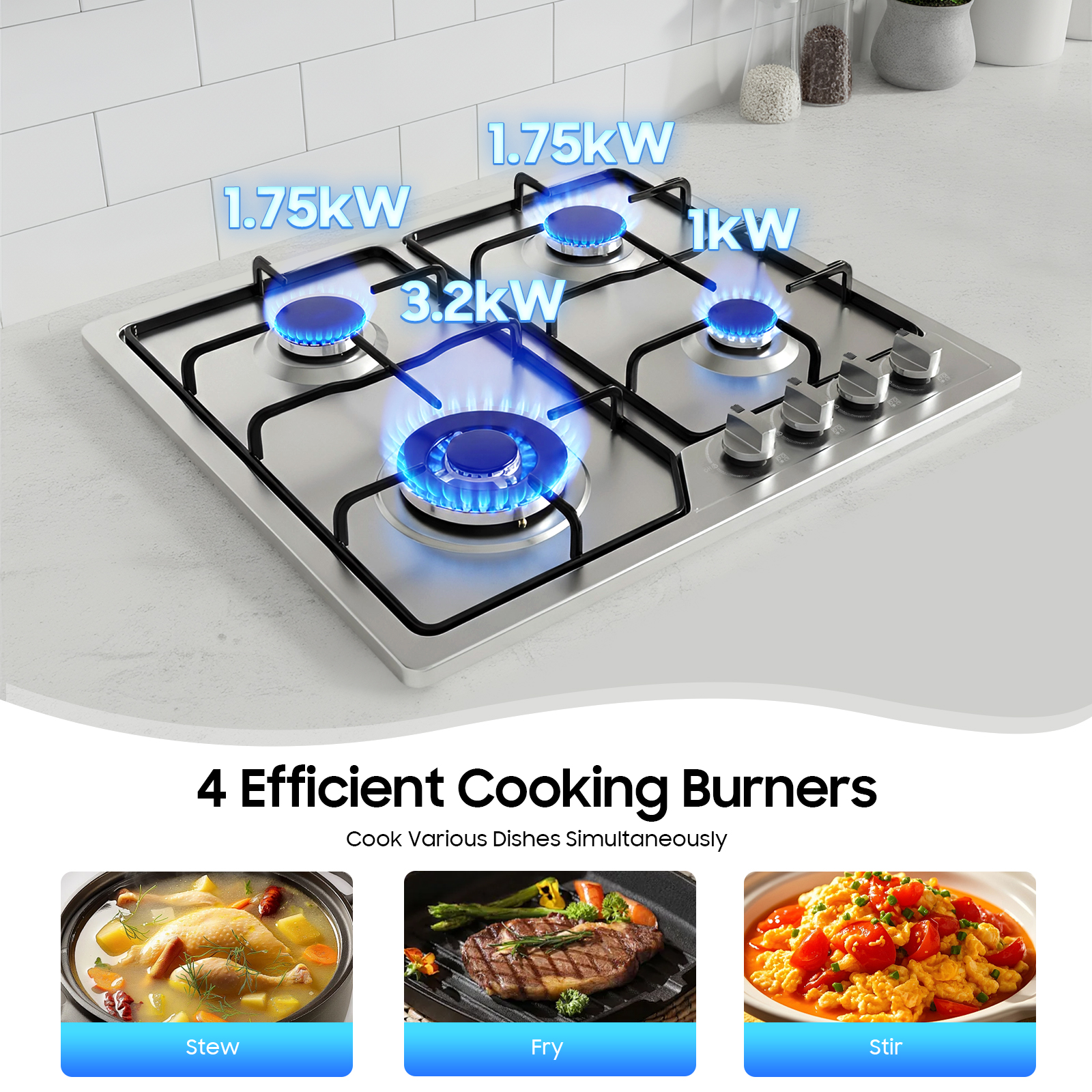 4 Head Eye Stove Gas Stove 58* - Commercial Kitchen Boiler ulasan dan harga