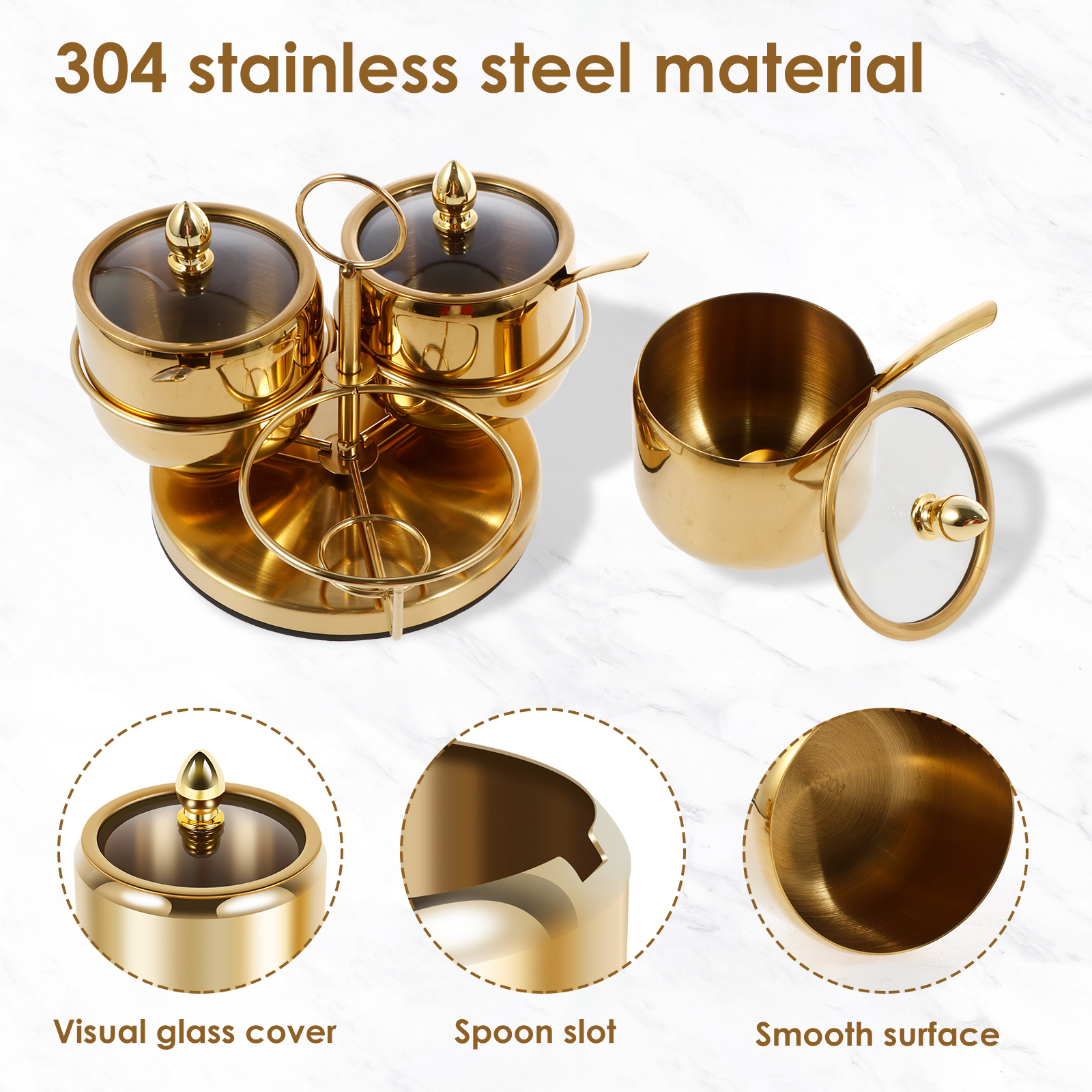 Stainless Steel Sugar Bowl Set - Commercial Kitchen Utensils ulasan dan harga