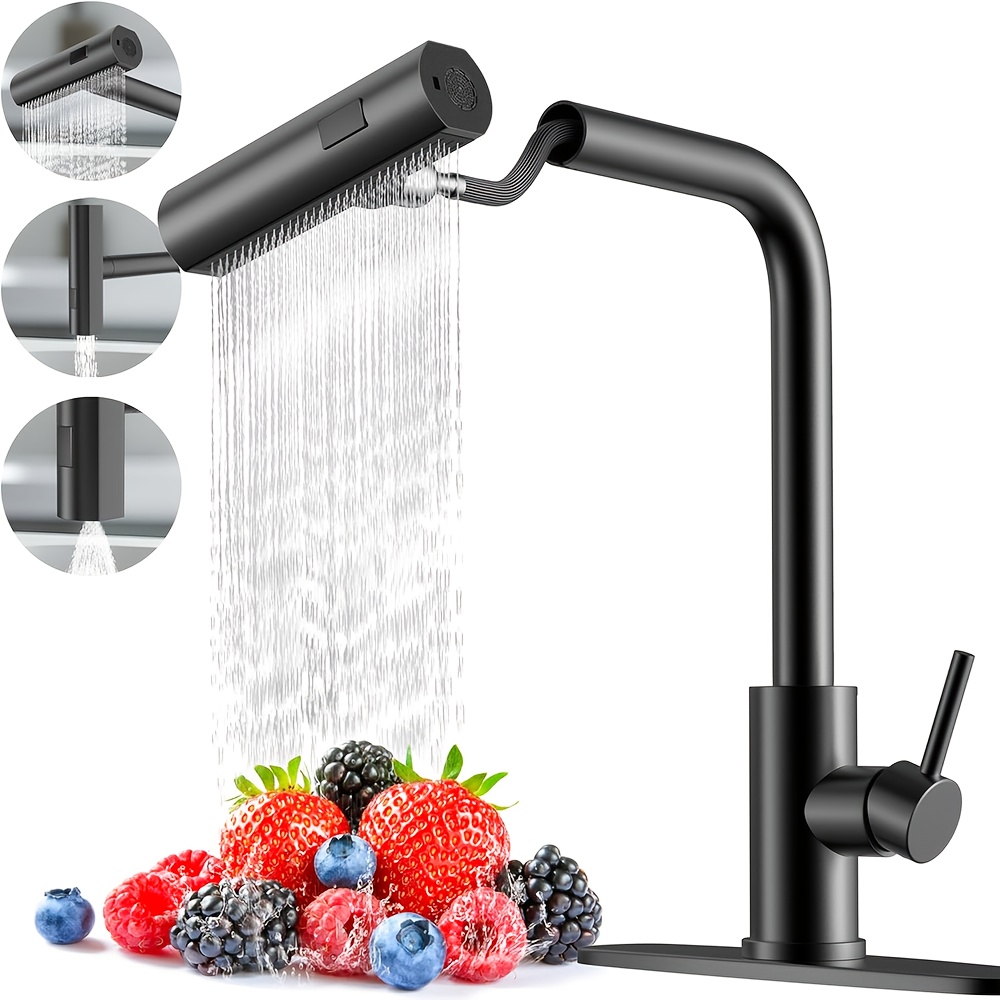 1 PC Black Kitchen Faucet With - Commercial Kitchen Utensils ulasan dan harga