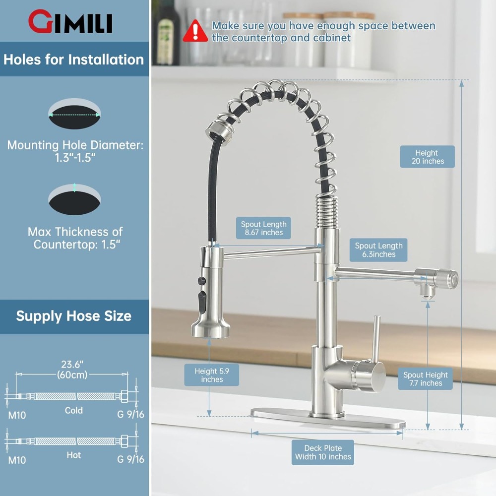 3-in-1 Pull-Down Kitchen Fauce - Commercial Kitchen Water Filter ulasan dan harga